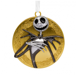 Enfeite de Natal Hallmark Disney Tim Burton's The Nightmare Before Christmas Jack Skellington na Lua, em Metal Dourado, 6,4 x 6,4 x 1,3cm