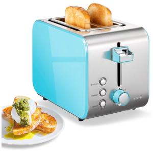 Torradeira Elétrica, 2 Fatias, 7 Níveis Sombra, Aço Inoxidável, Az Celeste, Celeste, Celeste, 110v, NOVETE, Azul Celeste