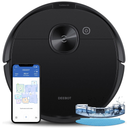 Aspirador Robô com Navegação LiDAR a Laser, Detecção Inteligente de Obstáculos e Sucção Forte de 2600Pa, 110V, ECOVACS Deebot N8 Pro, Preto