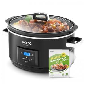 Panela Elétrica Multifuncional 8L, Aço Inoxidável com Controle de Temperatura, 110v, KOOC, Preto