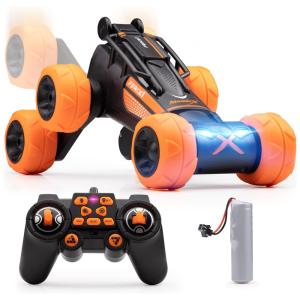 Force1 Carrinho de Controle Remoto, 4WD 2.4 Ghz, 360 com Bateria Recarregável, Laranja