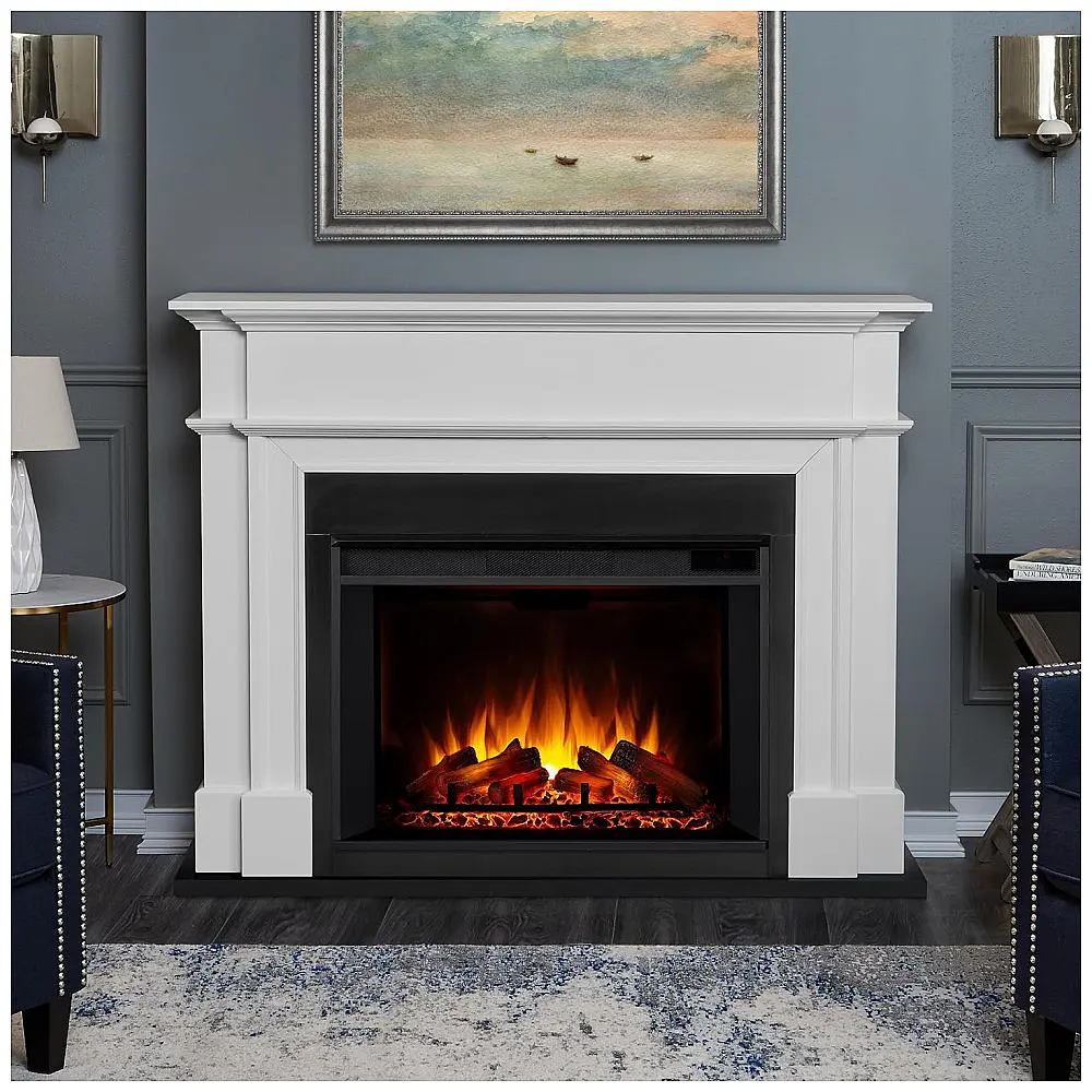 Lareira Elétrica Real Flame 140x112cm 1500W Chamas 6 Cores Controle Portátil 110V — foto 2