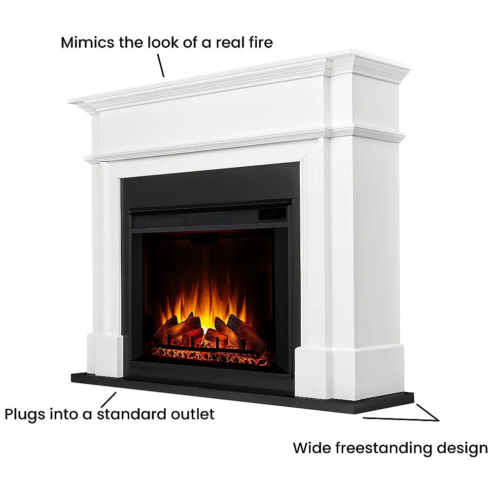 Lareira Elétrica Real Flame 140x112cm 1500W Chamas 6 Cores Controle Portátil 110V — foto 3