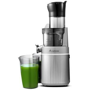 Centrífuga de Frutas 900mL de Mastigação Lenta com Bocal de Alimentação Largo, Motor Silencioso e Função Reversa, 200W,110v, Aobosi, Cinza