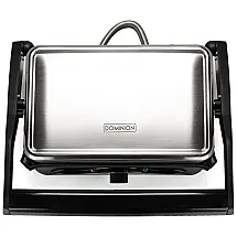 Sanduicheira Antiaderente 2 Fatias, Bandeja de Gotejamento Removível, Aço Inoxidável, 110v, DOMINION, Prateado