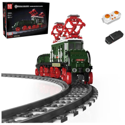 Kit de Construção Trem Tecnológico com 919 Peças e Controle Remoto para Crianças e Adultos, Mould King, Verde