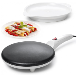 Moss Stone Máquina de Crepe Elétrica antiaderente de Aço inoxidável, 800W, 110V, Branca