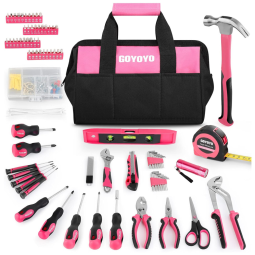 Kit de Ferramentas com Maleta de Transporte, 249 Peças, GOYOYO, Rosa