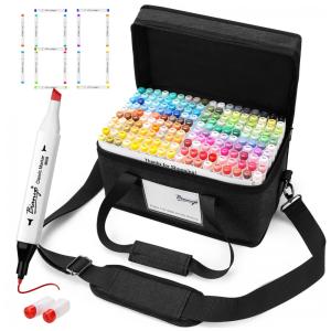 Kit de Canetas Profissionais Permanentes com Bolsa para Transporte 180 Peças, Bianyo