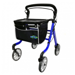 Andador Adulto Idoso Lenificar com Assento e Bolsa, Suporta até 136 Quilos, Azul