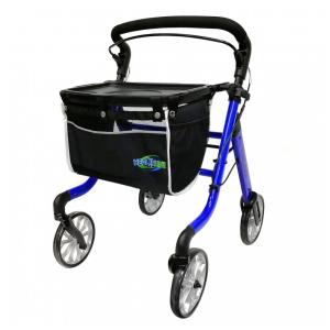 Andador Adulto Idoso Lenificar com Assento e Bolsa, Suporta até 136 Quilos, Azul