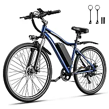 Bicicleta elétrica Jasion YM1 azul marinho pneus 27,5 motor 750W pico 1200W bateria 48V 10Ah 480Wh quadro aço carbono 7 marchas 110V
