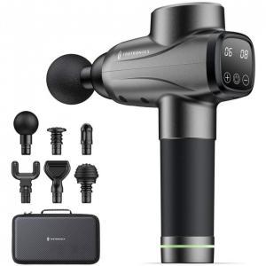 TaoTronics Massageador Pistola Elétrico Profissional Sem Fio 6 Acessórios 10 Velocidades Ultra Silencioso