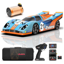 Carro de Controle Remoto de Drift, Escala 1:10 com Velocidade de 200 km/h, à Prova D'água e Controle de Luz, AMORIL, Azul