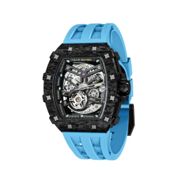 Relógio Masculino Automático Mecânico a Prova dÁgua 50M, TSAR BOMBA TB 8208, Azul Claro