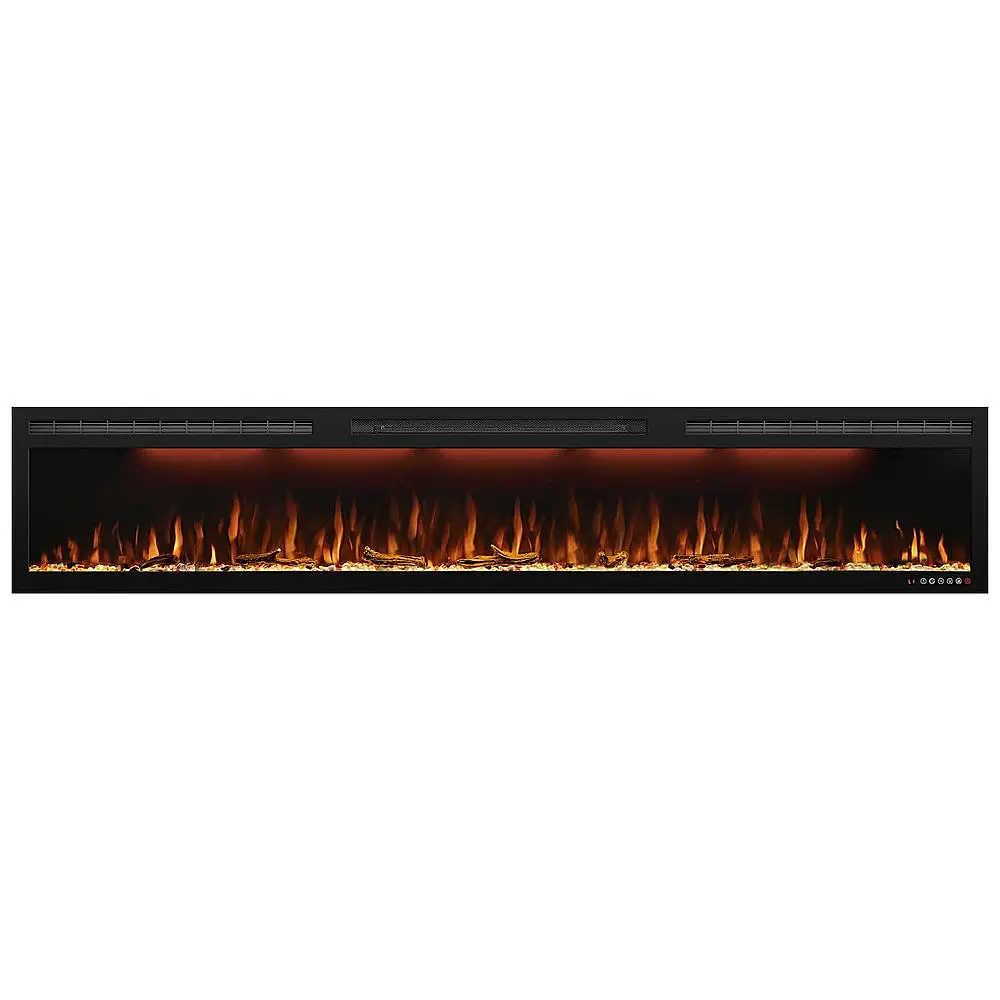 Lareira Elétrica de Embutir A45x223L com Controle Remoto e Digital, Luz LED, Chama Ajustável, 1500W, 110V, MYSTFLAME, Preta — foto 3