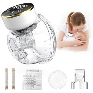 Bomba Tira Leite Unica Elétrica Portátil e Recarregável com 3 Modos e 9 Níveis de Sucção Ajustáveis, LINKBUTY, Branco