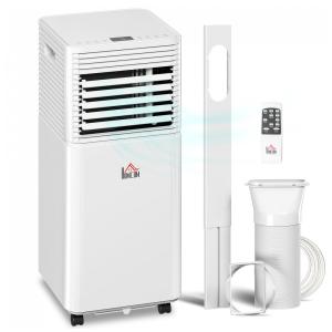 Ar Condicionado Portátil 10.000 BTU com Desumidificador, Ventilação e controle Remoto, HOMCOM, Branco