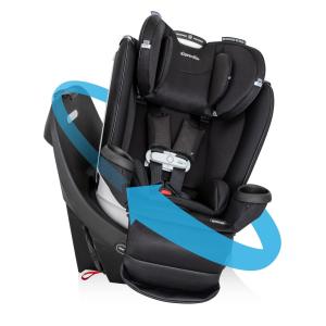 Cadeirinha de Carro Giratória Evenflo Gold Revolve360 Extend All-in-One com SensorSafe, Preto Ônix