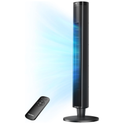 Ventilador de Torre para Quarto – Ventilador Oscilante com Controle Remoto – Ventilador Silencioso com 6 Velocidades, 4 Modos e Timer 24