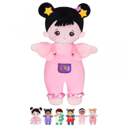 Boneca de Bebê de Pelúcia OUOZZZ para Meninas - Boneca Macia para Dormir e Cuidar - Cabelo Preto Asiático - Brinquedo para Crianças
