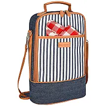 Bolsa Térmica Para Transporte de Vinhos até 2 Garrafas, escuro, TIRRINIA, Azul escuro
