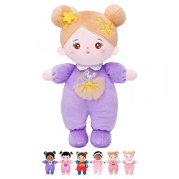 Boneca de Pano Macia Daisy com Roupa Roxa - Presente de Aniversário para Meninas - 25,4 cm de Pelúcia para Crianças e Bebês,OUOZZZ