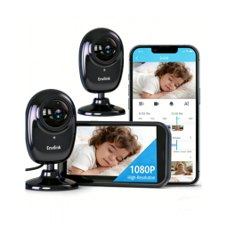 No WiFi Babá Eletrônica Envilink BMSNVI28-2 Preto 2 Câmeras Tela 2.8" 1080p