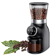 Moedor de Café Elétrico até 10 xícaras com 31 Configurações de Moagem e Display LED, 110V 200W, BEEONE, Preto