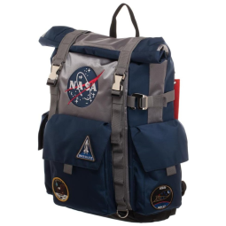 Mochila Escolar Infantil Bioworld NASA Roll Top para Crianças, Azul