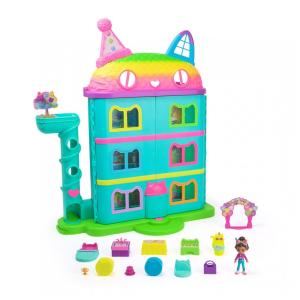 Gabby's Dollhouse: Casa de Bonecas de Celebração com 15 Peças, 63,5cm de Altura, com Bonecos, Móveis e 10 Sons, Brinquedo para Meninos