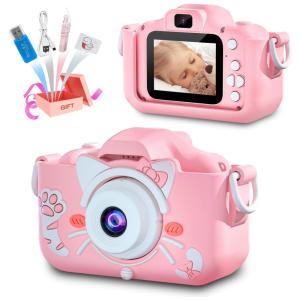 Câmera Selfie Infantil Goopow, Presente de Natal/Aniversário para Crianças de 3-9 Anos, Câmera Digital HD com Cartão SD 32GB.