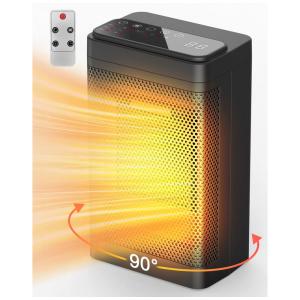 Aquecedor Elétrico Portátil com Tela de LED e Controle Remoto, 1500W 110V, Victoper, Preto