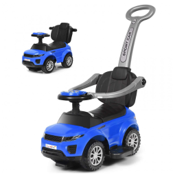 Carrinho de Passeio Infantil 3 em 1 com Buzina, Música, Luz e Proteção de Braço para Crianças de 1 a 3 Anos, Costzon, Azul