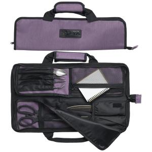 Estojo, Bolsa Portátil para Facas com 10 Slots, Facas não Incluídas, Roxa, ASAYA, Violeta