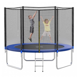 Cama Elastica Infantil com Diâmetro, Cesta de Basquete e Rede de Proteção para até 180 kg, AOTOB, Preto