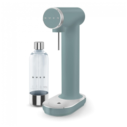 Máquina de água com gás SMEG Collezione jade 1L manual compatível com cilindros de CO₂ 60L, corpo em alumínio