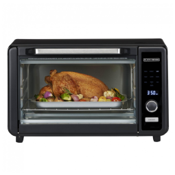 Forno Elétrico Torradeira com Rack Ajustável, Material de Alumínio, Display LED e Temporizador, 110V 750W, BLACK DECKER, Preto