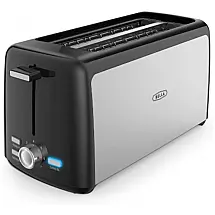 Torradeira Elétrica 4 Fatias com 7 Níveis de Tostagem, 110V 1400W, BELLA, Preta e Prata