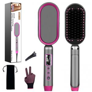 Escova Alisadora Seca e Modela com 13 Níveis de Temperatura, 110v, ROYKOO, Cinza