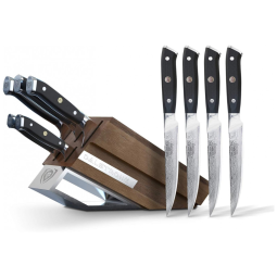 Shogun Conjunto de Facas em Aço Inoxidável com Bloco de Bancada, 4 Peças, DALSTRONG, Preto