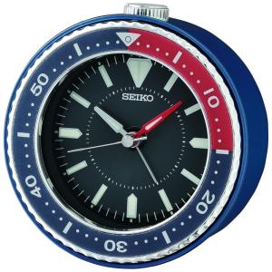 Relógio Despertador de Mesa Analógico e Moderno, a Bateria, Seiko Mai Heritage, Azul