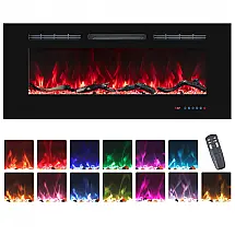 Lareira Elétrica VINEMOUNT 91x45cm 1500W 13 Cores Chamas LED Embutir 110V