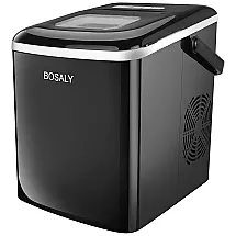 Máquina de Gelo, Produz 12kg, Dia 9 Cubos, 8 10min, 110v, BOSALY, Preto