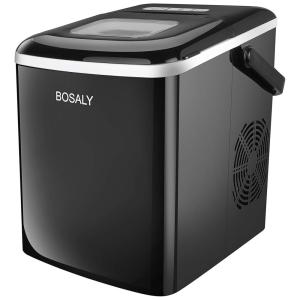 Máquina de Gelo, Produz 12kg, Dia 9 Cubos, 8 10min, 110v, BOSALY, Preto
