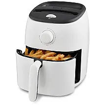 Fritadeira Elétrica DASH Tasti-Crisp Branca 2,5 L AirCrisp Antiaderente Compacta Timer Desligamento Automático 1000W Cesto Removível 110V