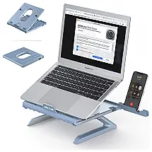 Suporte Ergonômico Laptop Jelly Comb Ajustável Dobrável Azul Metálico