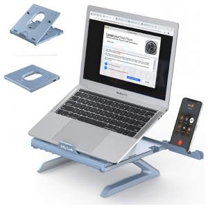 Suporte Ergonômico Laptop Jelly Comb Ajustável Dobrável Azul Metálico