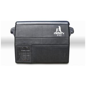 FIQUE Mini Geladeira, Cooler Automotiva Elétrico Portátil 42L, 110v, FROSTY BIRD STAY FROSTY, Preto