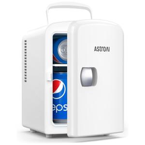 Mini Geladeira e Frigobar para carro, Portátil AC, DC, 4L 6 Latas, 12V, 110v, ASTROAI, Branco
